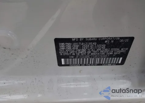 2025 Subaru Impreza Base 5-Door z USA, uszkodzony, nr VIN JF1GUABC1S8316887